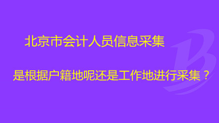 北京市會計人員信息采集是根據(jù)戶籍地呢還是工作地進行采集?